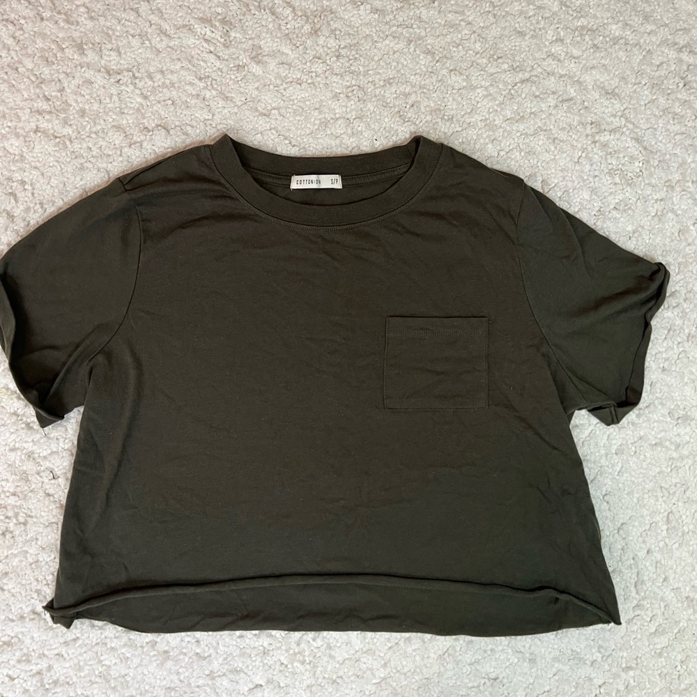 Cotton On Cropped Pocket T-Shirt